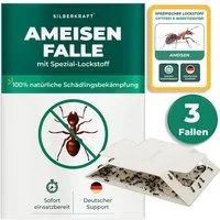 Silberkraft Insektenfalle Ameisenfalle mit Spezial-Lockstoff Frühzeitige Befallsüberwachung, Geruchlos, Bis zu 12 Wochen wirksam, Einfache Anwendung