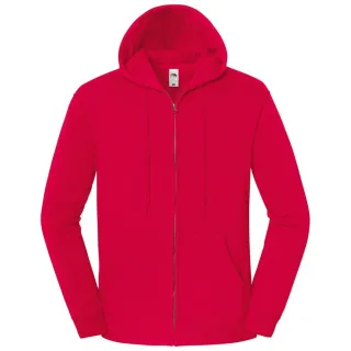 Fruit of the Loom Unisex Erwachsene Ikonischer Premium Vollzip Hoodie (Rot)