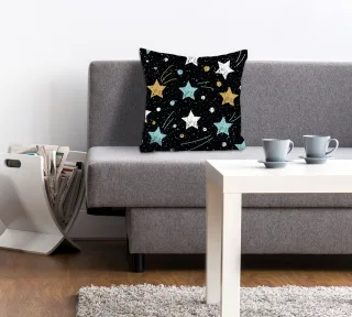 queence Dekokissen "Galaxy" Kissenhülle,Galaxie,Sterne,Bunte Sterne,Universum,Nacht,Farbenfroh
