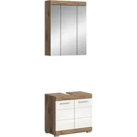 welltime Badmöbel-Set SIENA, 2 tlg., bestehend aus: Waschbeckenunterschrank, Spiegelschrank, (Set, 2-St., TOPSELLER), in verschiedenen Farben erhältlich, Badmöbel, Kombination, Badezimmer