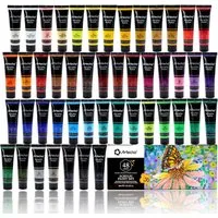 Artecho Acrylfarbe Set 18 / 24 / 48 Farben, je 36ml Tuben – wasserfest & schnelltrocknend, für Papier, Ton, Holz, Stein – zum Reisen, Malen & Freude verschenken