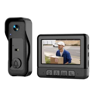 X6 Intelligent Visual Doorbell with 4.3 Inch Screen Two Way Intercom Wireless Video Doorbell 130° Wide Angle Night Visio