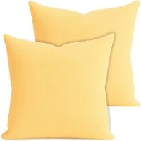 matches21 HOME & HOBBY Kissenbezüge 2er Set Kissenhülle 40x40 cm gelb pflegeleicht mit Reißverschluss, (2 Stück), Zierkissen-Bezüge einfarbig für Couch-Kissen mit Lotuseffekt