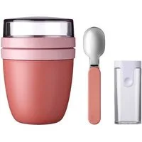 Mepal Lunchbox Ellipse Lunchpot + Faltbarer Löffel 500 + 200 ml, Material-Mix, (3-tlg)