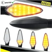 Area1 Blinker Motorrad LED Blinker E-geprüft Set (2 Stück) M10 mit Lauflichteffekt