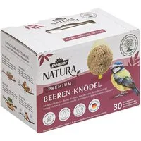 Dehner Natura Premium Beerenknödel, Meisenknödel mit Netz, 30 Stück je 90 g Beeren, Hauptfutter für: Wildvogel, Gartenvögel, im Karton, Wildvogelfutter zur ganzjährigen Fütterung