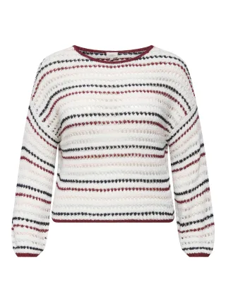 ONLY CARMAKOMA - CARGENNA LS O-NECK KNT cloud dancer - Gr. - M-46/48