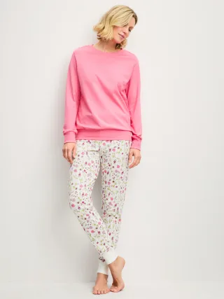 CALIDA - DAMEN Pyjama mit Bündchen sugar melon - Gr. - L
