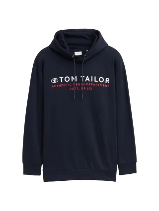 Tom Tailor - Plus Size - Hoodie Sweatshirt mit Logo-Print sky captain blue - Gr. - 5XL