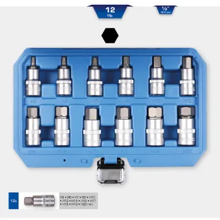 Brilliant Tools 1/2" Innensechskant Bit-Stecknuss-Satz, 12-tlg, 5 - 22 mm - BT022012