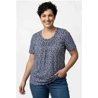 Ulla Popken T-Shirt T-Shirt A-Linie Zierfalten Rundhals Halbarm