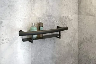 Neuesbad Serie 91 Stützgriff mit Ablage, schwarz matt NB1DENIVB41L1