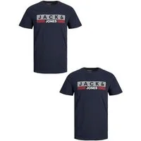 Jack & Jones T-Shirt 2er-Set Plus Size Logo (2-tlg) JJECORP LOGO TEE SS O-NECK NOOS PLS