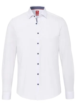 pure - PURE- City Hemd slim fit Langarm weiss - Gr. - XS