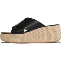Fitflop PLATFFORMS ESPADRILLE LEATHER WEDGE CROSS SLIDES Pantolette Keilabsatz, Plateau, Sommerschuh mit Wedge