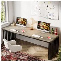 Tribesigns Schreibtisch 180 cm Computertisch Tisch Bürotisch mit Metallgestell (ohne Stuhl)