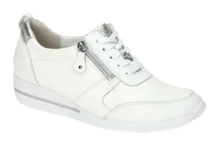 Waldl?ufer 980007 Damen Halbschuhe wei?/silber bequeme Schn?rschuhe