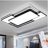 style home Deckenleuchte LED Deckenlampe, voll dimmbar mit Fernbedienung 3000-6000K, 150W, LED fest integriert, dimmbar mit Fernbedienung, Rechteck für Schlafzimmer Wohnzimmer Esszimmer Küche 90x60x6 cm