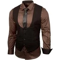 Baxboy Langarmhemd Baxboy Hemd/Weste/Krawatte Set Business Herrenanzug-Set HWKR B-101