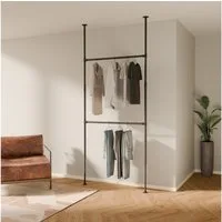 pamo. design Kleiderständer Garderobe LOFT, offener Kleiderschrank, höhenverstellbar, zum Klemmen, (Set, 1), Teleskop Kleiderstange für Kleider, Jacken & Mäntel