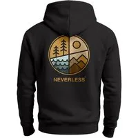 Neverless Hoodie Hoodie Backprint Herren Natur Grafik Berge Wald Adventure Outdoor