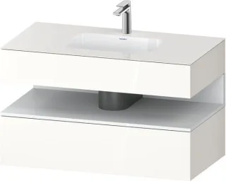 Duravit Qatego Einbauwaschtisch mit Konsolenwaschtischunterbau Weiß Hochglanz 1000x550x600 mm - QA47 QA4786018220000