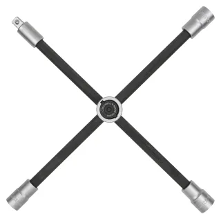 KS Tools Rad-Kreuzschlüssel mit Gleitgelenk für PKW, 1/2"x17x19x21mm - 518.1154