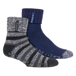2 Paar Herren Thermo Bett-Socken | Weiche warme gemütliche Wintersocken