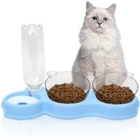 OSTWOLKE Futternapf Katzennapf 15° Kippbare Fressnapf 3 in 1 Katzen Napfset Futterstation, Kunststoff, für Katzen und Kleine Hunde