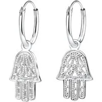ALEXANDER YORK Paar Creolen Charm-Anhänger HAMSA, 2-tlg., 925 Sterling Silber