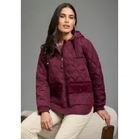Laura Scott Steppjacke Kapuze mit modernem Steppmuster für den Übergang