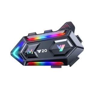 Y20 Motorcycle Helmet Bluetooth Headset 5.3 Bluetooth Headset IPX6 Waterproof with RGB Colorful Lights Split Installatio