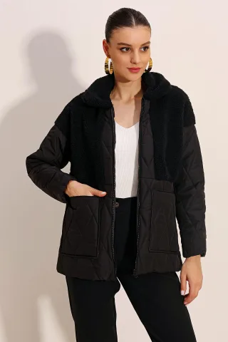 Plüsch-Pufferjacke