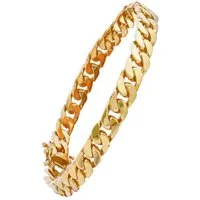 HOPLO Goldarmband Goldarmband Panzerkette Breite 7,0 mm - 19 cm massiv 585-14 Karat Gold, Made in Germany
