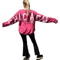 Worldclassca Longsweatshirt Worldclassca Oversized Sweatshirt CHICAGO Langarmshirt Puli Oberteil