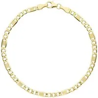 Schmuck Krone Goldarmband 3,8mm Panzer-Steg Armband aus 333 Gelbgold, 19cm, Gold 333