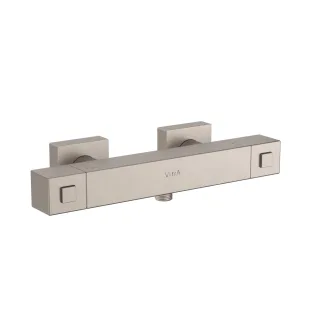 VitrA Base Square Thermostat-Brausearmatur Aufputzmontage Nickel gebürstet,A4730134EXP A4730134EXP