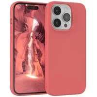 EAZY CASE Handyhülle für Apple iPhone 14 Pro Hülle Silikon 6,1 Zoll, Schutzhülle mit Kameraschutz stoßfest telefonhülle Matt Rot / Hellrot