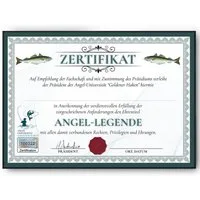 Tigerlino Poster Angler Geschenk Geburtstag Angler Urkunde Angeln lustig
