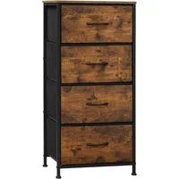 Woltu Kommode (1 St), schmal, mit 4 Schubladen aus Stoff, Sideboard