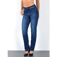 ESRA Straight-Jeans High Waist Damen Jeans Straight Leg Hose Stretch gerader Schnitt G2 Straight Jeans Damen Stretch Regular Jeans High Waist bis Plus Size