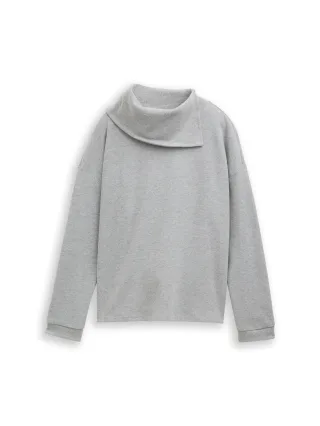 Tom Tailor - Sweatshirt mit Rollkragen medium silver grey melange - Gr. - L
