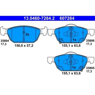 ATE Bremsbel?ge vorne Honda Civic IX X 1.4 - 2.2 VTEC DTEC