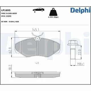Delphi Bremsbel?ge vorne Nissan Primastar Opel Vivaro Renault Espace Trafic