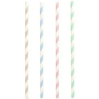 PAPSTAR Trinkhalme Trinkhalme, Papier Ø 6 mm, 20 cm farbig sortiert Stripes 100 Stk