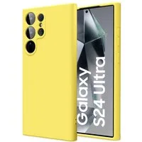 CoolGadget Handyhülle Silikon Case für das Samsung Galaxy S24 Ultra Slim TPU Cover 6,8 Zoll, Weiche Schutz Hülle mit Innen Fleece aus Stoff Handy Tasche