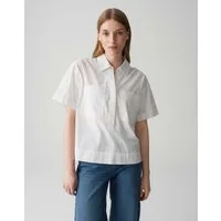 OPUS Kurzarmbluse FIOLA Loose aus Baumwollpopeline