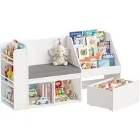 HOMECHO Spielzeugtruhe, Kinderregal, Bücherregal Kinder mit Boxen auf Rollen