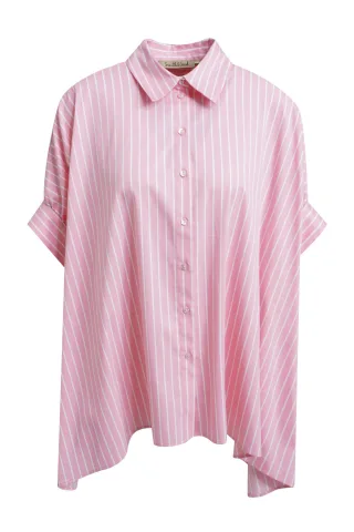 Smith&Soul - Striped Oversize Blouse bubblegum print - Gr. - XL
