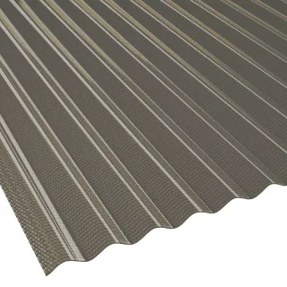 Polycarbonat Lichtplatte | 2nd LIFE LINE | Wellplatte | 76/18 | 2,8 mm | Breite 1045 mm | wabenstruktur | bronze